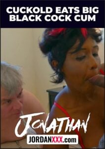 Cuckold Eats Big Black Cock Cum